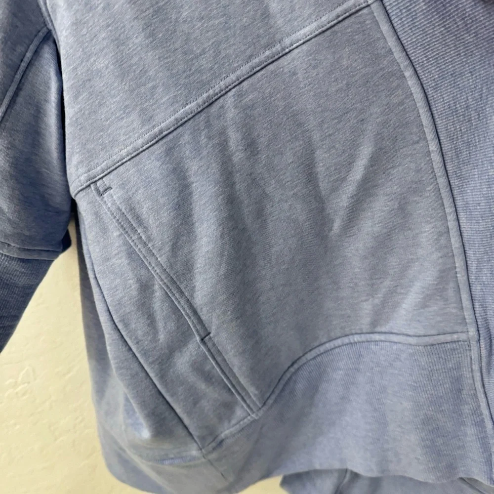 Athleta Lotus Textured Wrap Cardigan Open Front Blue Purple XXS/XS Oversized - Picture 7 of 11
